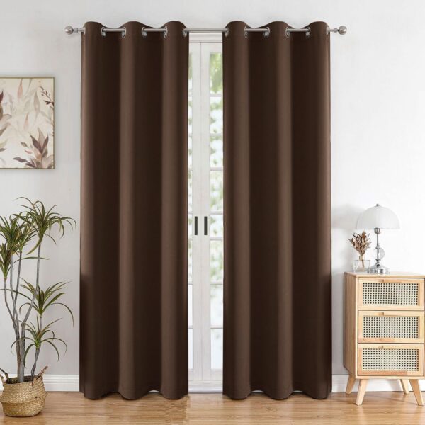 HOMEMONDE 7 Feet Blackout Curtains: 97% Darkening Thermal Insulated Drapes Set