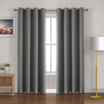 HOMEMONDE 8 Feet Room Darkening Curtains for Noise Reduction and Insulation