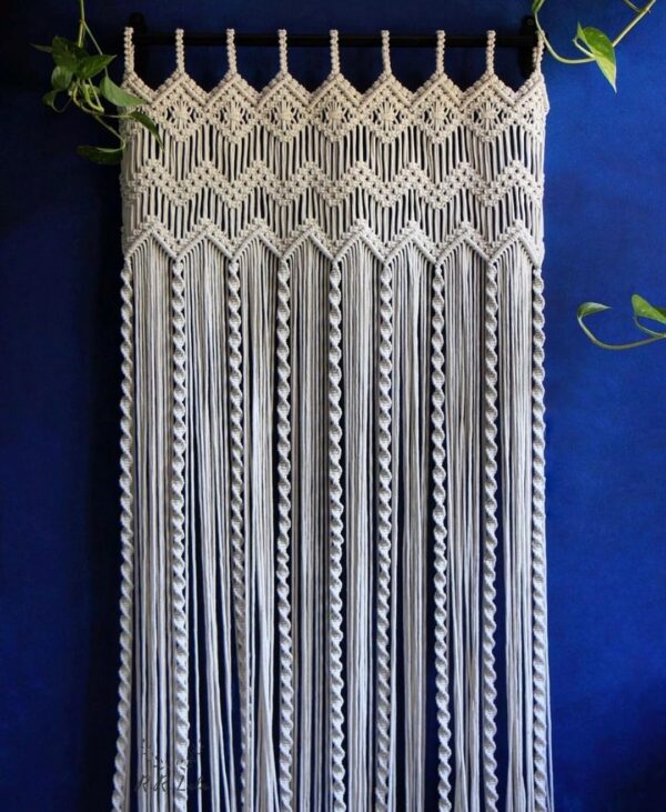 Handmade Macrame Curtain for Windows and Doors - Elegant Wall Decoration