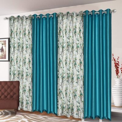 Heavy Polyester Light Filtering Floral Curtains for Living Room and Bedroom