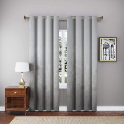 High-Quality Solid Velvet Room Darkening Curtains for Living Room – Set of 2