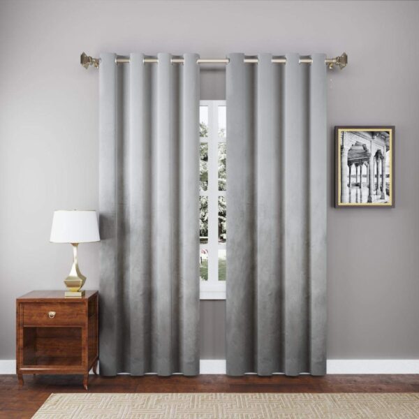 High-Quality Solid Velvet Room Darkening Curtains for Living Room - Set of 2