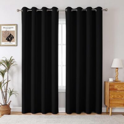 Homestan Blackout Curtains: Room Darkening Insulated Set for Doors, 7 Feet