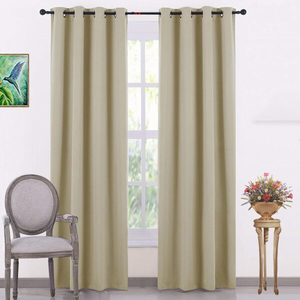 Italian Silk Blackout Curtain: Energy-Saving Thermal Draperies in Cream