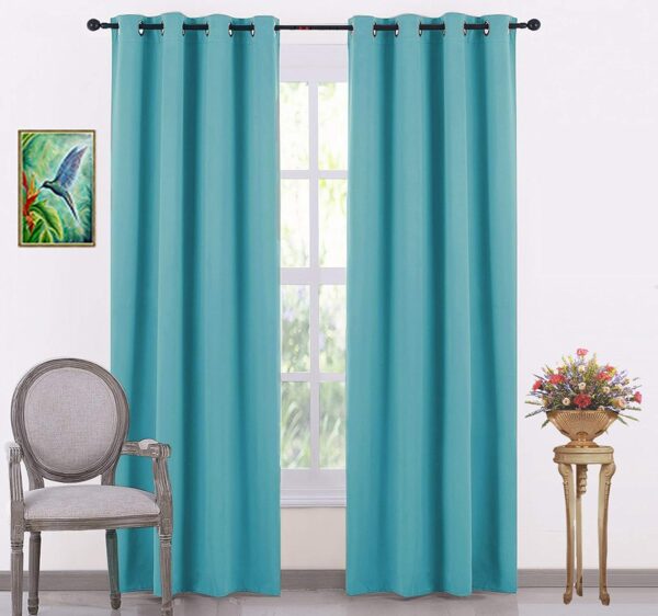 Italian Silk Blackout Curtains - Energy Saving, Thermal Insulated Draperies Pack of 2