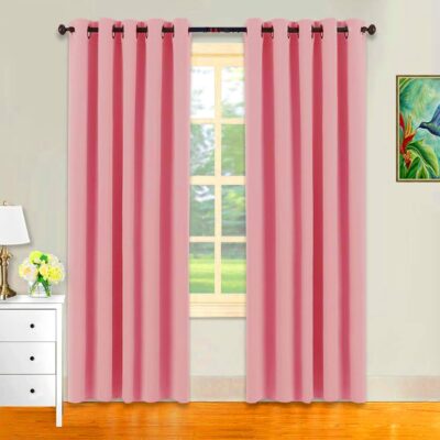 Italian Silk Blackout Curtains in Pink – Thermal Insulated, Energy Saving Draperies