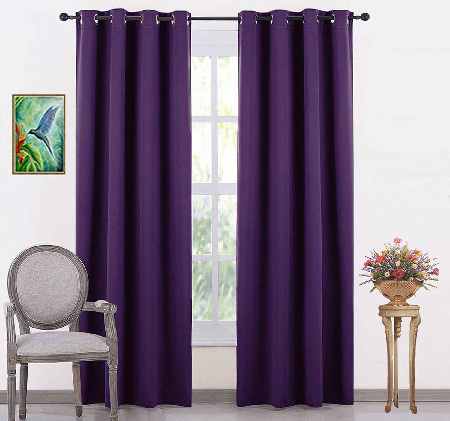 Transform Your Space with JUPON Purple Silk Blackout Curtains: Energy Efficient Elegance