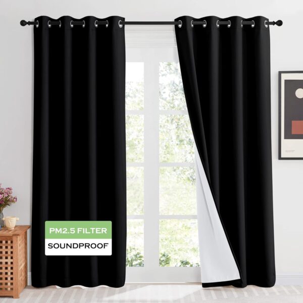 KGORGE 4-in-1 Blackout Curtains: Soundproof, Thermal Insulating Window Drapes