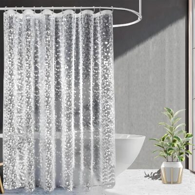 Kuber Industries 8 Feet Waterproof Shower Curtain for Stylish Bathrooms