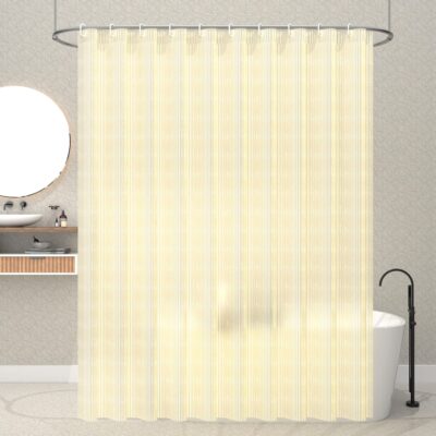 Kuber Industries Waterproof Cream Shower Curtain: Stylish, Washable, and Durable