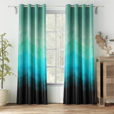 Kudo Teal Blackout Curtains for Bedroom and Living Room Decor