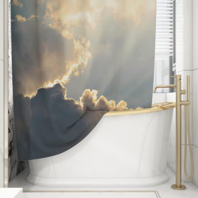 LAVNIK Waterproof Shower Curtain with Hooks – Stylish, Washable Bathroom Decor