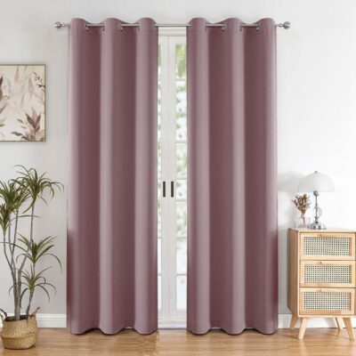 Lavender Blackout Curtains: 7 Feet Long Room Darkening for Home & Office