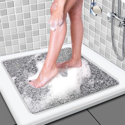 Leotruny Non-Slip PVC Shower Mat: Stylish 21×21 Inch Bathroom Essential