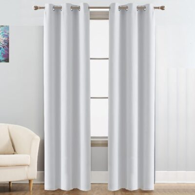 Light Grey Room Darkening Blackout Curtains for 6 Feet Windows