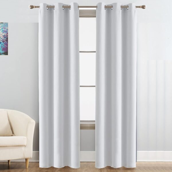 Light Grey Room Darkening Thermal Blackout Curtains for 5 Feet Windows