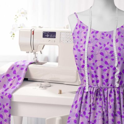 Lightweight Purple Cotton Voile Fabric for Summer Dresses and More