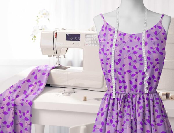 Lightweight Purple Cotton Voile Fabric for Summer Dresses and More
