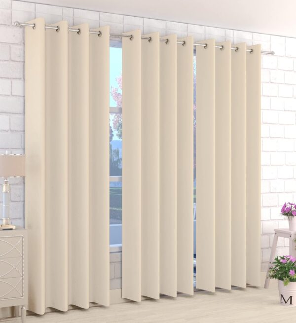 Long Door Blackout Curtains: Light Gold Thermal Insulated for Total Darkness