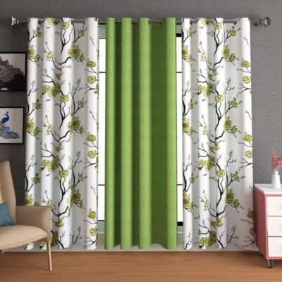 Lunar Days 7Ft Floral Curtains Set for Living Room and Kitchen Decor