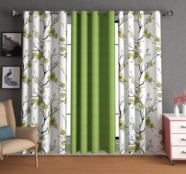 Lunar Days 7Ft Floral Curtains Set for Living Room and Kitchen Decor