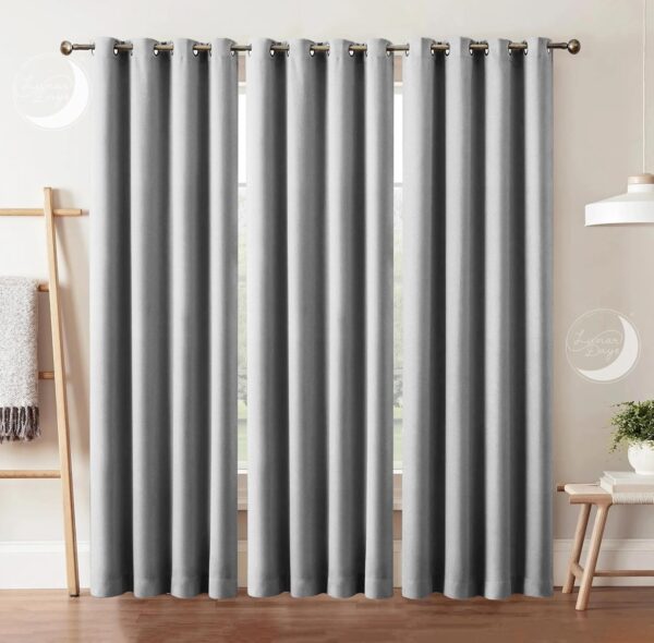 Lunar Days 7ft Blackout Curtain Set - Thermal Insulated Room Darkening Drapes