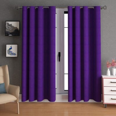 Lunar Days Purple Eyelet Curtains for Stylish Windows and Doors – 2 Pack