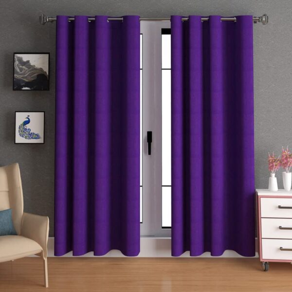 Lunar Days Purple Eyelet Curtains for Stylish Windows and Doors - 2 Pack