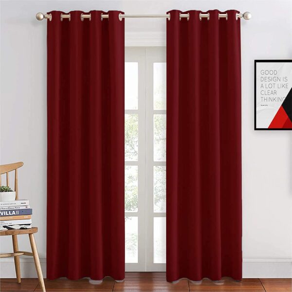 Luxurious 100% Silk Blackout Curtains for Thermal Insulation in Maroon