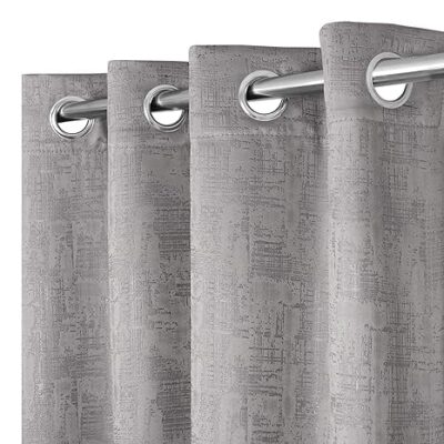 Luxurious Grey Blackout Curtains for Living Room and Bedroom – 9 Feet Long