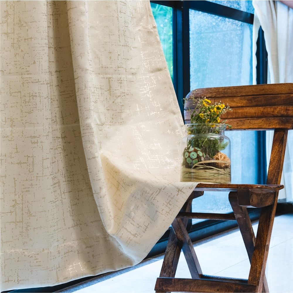 Transform Your Living Room with Luxurious Blackout Curtains and Gold Foil