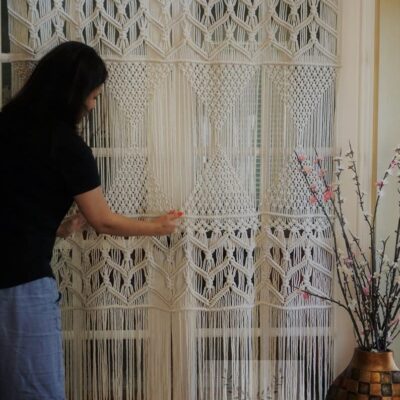 Macrame Valance Window Treatments: Boho Curtain Panels for Elegant Home Decor