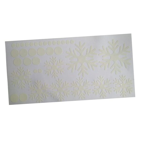 Merry Christmas Snowman Wallpaper Sticker - Glow in Dark Blue Snowflakes