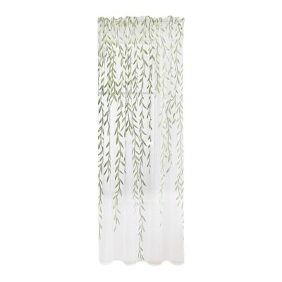 Modern Sheer Green Curtains for Living Room and Bedroom – Washable Draperies