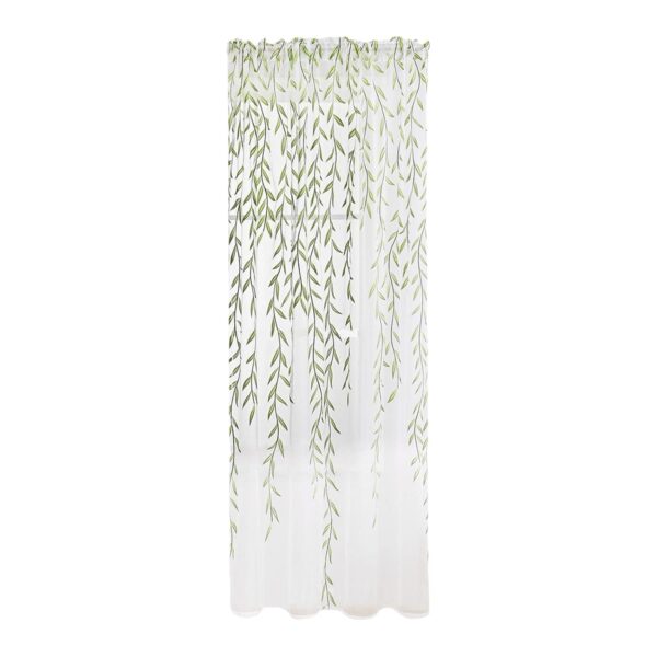 Modern Sheer Green Curtains for Living Room and Bedroom - Washable Draperies