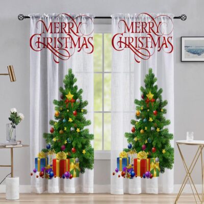 Multicolor Long Crush Curtains for Christmas Decor in Bedroom or Office Multicolor Long Crush Curtains for Christmas Decor in Bedroom or Office