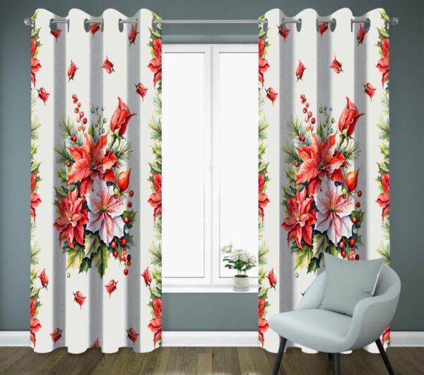 Multicolor Long Crush Curtains for Festive Christmas Home Decor