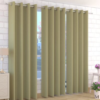 Olive Green 2 Piece Thermal Insulated Blackout Curtains for 5 Feet Windows