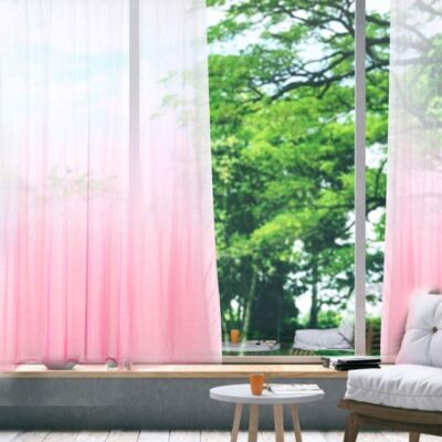 Ombre Sheer Curtains for Living Room: Breathable Gradient Decor in Light Blue