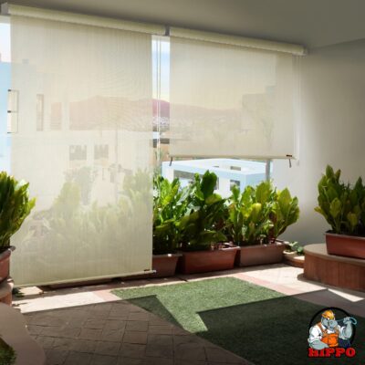 Outdoor HDPE Roller Blinds: 90% Sun Protection & Air Flow Design