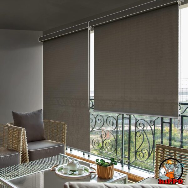 Outdoor HIPPO Roller Blinds: 95% UV Protection & Air Flow Design