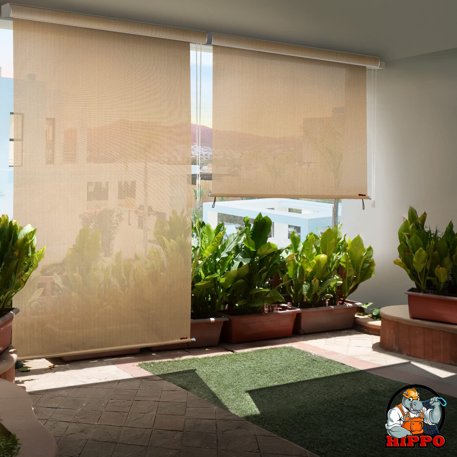 Transform Your Balcony with Outdoor Hippo Roller Blinds: 90% UV Protection