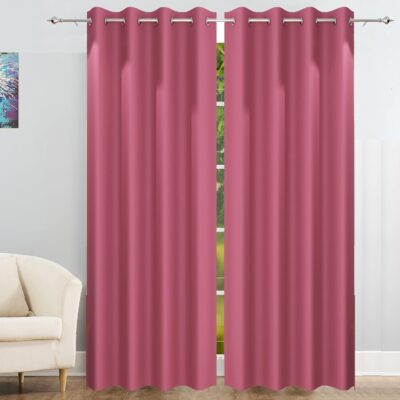 Pink Room Darkening Thermal Blackout Curtains – 5 Feet Insulation for Windows