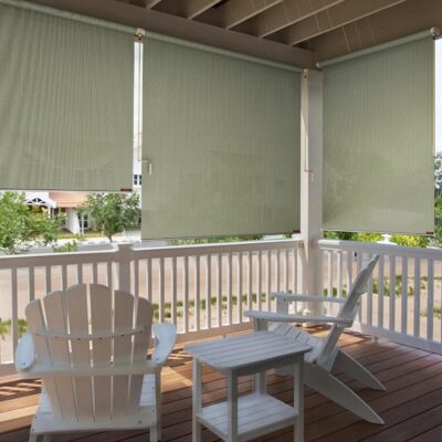 Pre-Assembled HDPE Roller Shade Blinds – 95% UV Protection in Moon Stone