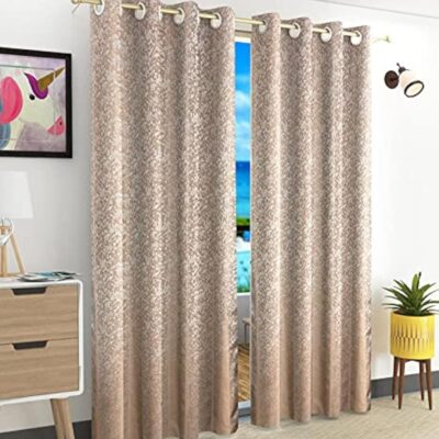 Premium 7 Feet Long Beige Curtains for Modern Living Room and Bedroom