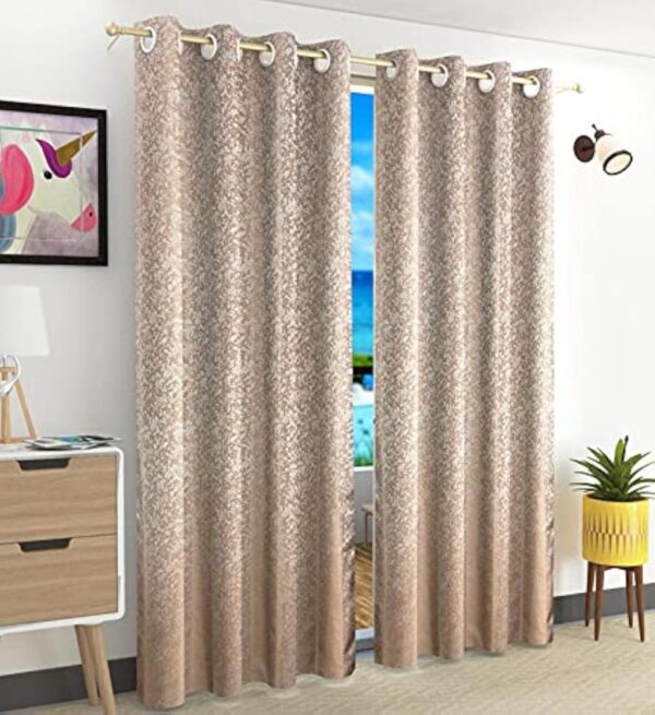 Premium 7 Feet Long Beige Curtains for Modern Living Room and Bedroom