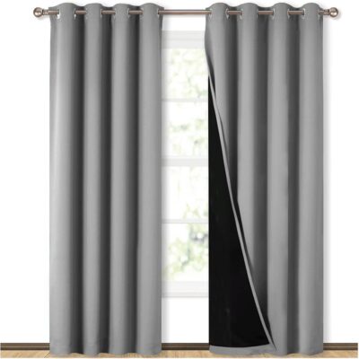 Premium Blackout Curtains for Bedrooms – 100% Light Blocking & Noise Reducing