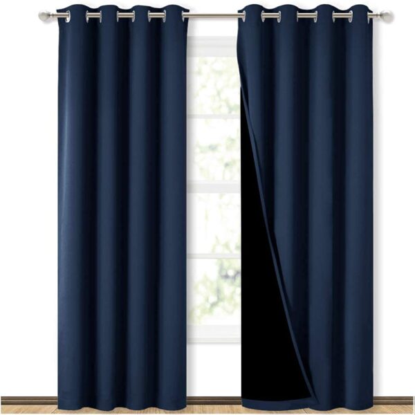 Premium Blackout Curtains for Bedrooms - Noise Reducing, 100% Light Blocking