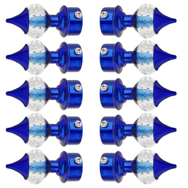 Premium Blue Crystal Curtain Brackets - Adjustable Drapery Rod Holders Pack of 10