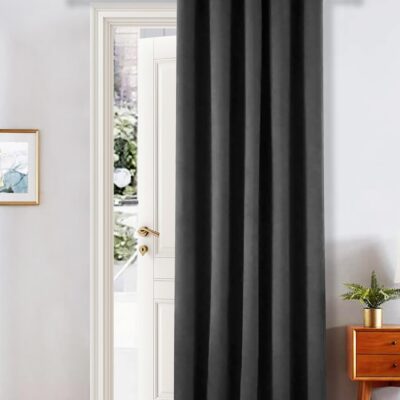 Premium Dark Grey Velvet Room Darkening Draperies for Elegant Home Decor